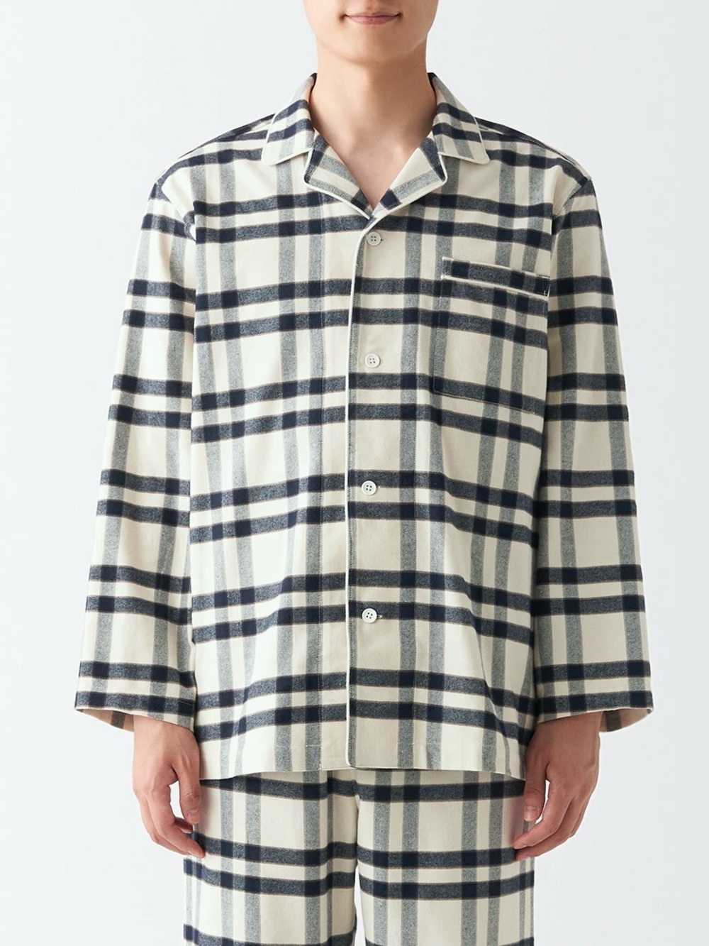Muji Plaid Flannel Pajama Shirt